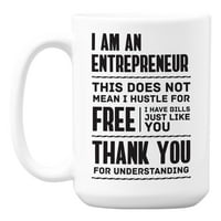 Забавен предприемач цитира бяла керамична чаша за кафе и чай