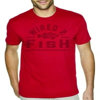 Оковане2 риба тон върху тон лого тениска-червена, 2хголяма