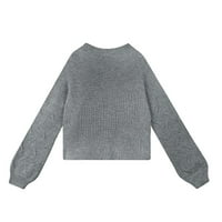Vedolay изрязани пуловер Дамски фенер с дълъг ръкав пуловер