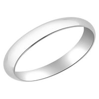 Традиционна 10к бяла златна куха лента - сватбен пръстен за мъже и жени
