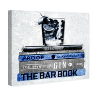 Винууд студио напитки и спиртни напитки Принт лукс бар книги индиго коктейли-Синьо, бяло