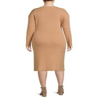 Терра & небе жените Плюс размер пуловер резервоар рокля и жилетка комплект