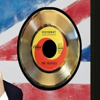 Пол Маккартни вчера плакати Арт Ууд в рамка златен запис Дисплей