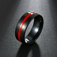 yuehao аксесоари пръстени двойка пръстен дървен зърно титаниев стоманен сърце три слой пръстен пръстен комплект i