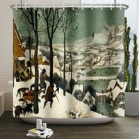 Европейски стил религиозна маслена живопис душ завеси изкуство баня декорация водоустойчива вана за домашен декор плат плат комплект