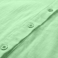 Женски върхове на лакътя с дължина на лакътя солидна блуза ежедневни жени лято тениски с тениски с тениски с теники зелени 5xl