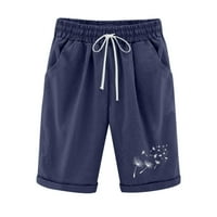 Къси панталони за момичета флорални печат летни отпечатъци от щампи Lacing Beach памучен тренировка Pocket Пет точки шорти