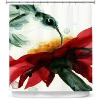Душ завеси 70 84 от дизайни на Dianoche от Dawn Derman - Hummingbirds Red Flower