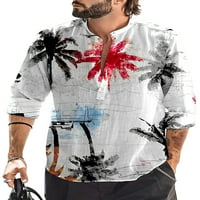 Тениска на реджлун за тениска флорални върхове за печат надолу тениска хавайски летни ризи редовно прилягане ежедневно носете