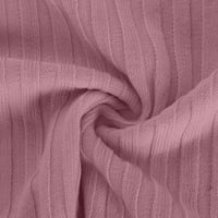 Розови леки жилетки за жени Лято женски моден есен и зима небрежен дълъг ръкав твърд цветен пуловер върхове блуза кардиган