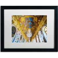 Търговска марка изобразително изкуство Версай зала на прозорците платно изкуство от Йейл Гърни, бял мат, черна рамка