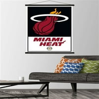 Miami Heat - Плакат за стена с лого с магнитна рамка, 22.375 34