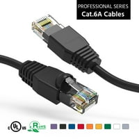 3ft Cat6a UTP Ethernet Network Booted Cable Black, Pack