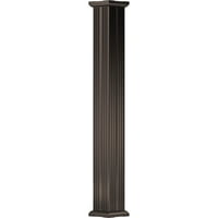 6 10 ' Ендура-алуминиева колона, квадратен вал, заострен, Нагънат, текстуриран кафяво покритие с капитал и база