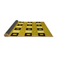 Ahgly Company Indoor Square Checkered Yellow Modern Area Cugs, 4 'квадрат