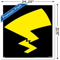 Покемон-Пикачу Минималистичен Постер За Стена На Опашката, 22.375 34 В Рамка