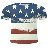 Haite Mens American Flag Print Тениска с къс ръкав Модна статуя на свободата пуловер работа Независимост Ден на вратата Тениски