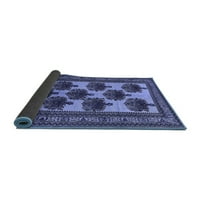 Ahgly Company Indoor Rectangle Oriental Blue Industrial Area Rugs, 8 '10'