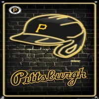Pittsburgh Pirates - Плакат за стена на неонова шлем с бутални щифтове, 14.725 22.375