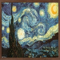 Звездната нощ на плакат на Винсент Ван Гог, 14.725 22.375