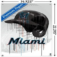 Маями Марлинс-стенен плакат за каска с щифтове, 14.725 22.375