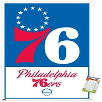 Филаделфия 76ерс-плакат с лого, 14.725 22.375