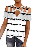 Smihono Women's Tunic Hide Belly Thrists Deals for Women Cold Rame Fort Loweve Womens Tops Stripe Tees Trendy Summer Ballag
