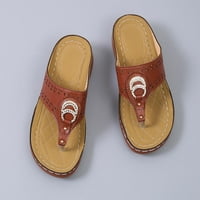 Женски сандали облечени удобни прашки джапанки за жени с арка поддръжка Летни ежедневни клинови сандали обувки Небрежни чехли