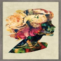 Флорален портрет на женски плакат за стена, 14.725 22.375