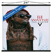 Lil Wayne - Carter v Poster на стената с дървена магнитна рамка, 22.375 34