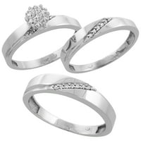 10k бяло злато мъжки диамантен сватбен лентен пръстен за мъже 0. cttw блестящ отрязан широк размер 14