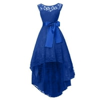 Homchy дамски рокли дантела пачуърк Lrregular Design Party рокли сини 4xl