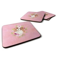 Carolines Treasures CK4248FC Blenheim Cavalier Spaniel Pink Flowers Foam Coaster Coat от 4, 1 2, Multicolor