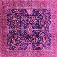 Ahgly Company Indoor Square Oriental Pink Industrial Area Rugs, 6 'квадрат