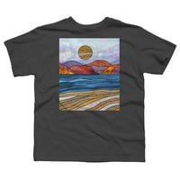 Морето, плажът и планините Слънце - щастлива природа Момчета въглен сив графичен тройник - Дизайн от хора XL