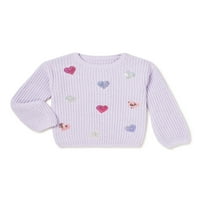 Ник и Лекси Момичета шенил цял Принт Пайети гроздов Пуловер пуловер, размери 4-18