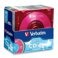 Дословен Джобен компактдиск-р 21МИН 85МБ с брандирана цветна повърхност, 10пк тънък калъф, Асорти