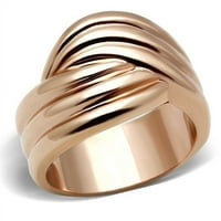 Месингов пръстен с розово злато без камък, размер 5