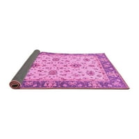 Ahgly Company Indoor Rectangle Oriental Pink Traditional Area Rugs, 8 '10'