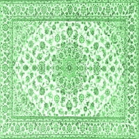 Ahgly Company Indoor Square Persian Emerald Green Traditional Area Rugs, 8 'квадрат