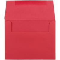 Хартия а квадратни пликове, 3 4, Коледа червено рециклирани, в опаковка
