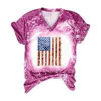 Jsaierl женския ден на независимостта върхове плюс размер свободно годни тениски с къс ръкав патриотични звезди и ивици графични