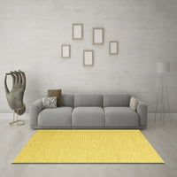 Ahgly Company Indoor Rectangle Solid Yellow Modern Area Rugs, 2 '4'