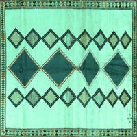 Ahgly Company Indoor Square Southwestern Turquoise Blue Country Area Rugs, 7 'квадрат