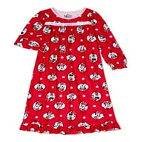 Disney Minnie Mouse Girls Nightgown с дълъг ръкав, размери 4-10