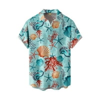 памук редовно прилягане на късо ръкав Небрежна хавайска риза за мъже