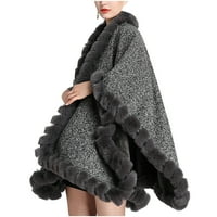 Клирънс дамски палта женска вълна яка висяща боядисана нос Големия плетено жилетка свободно палто