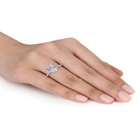4-Каратов Т. Г. в. създава бял сапфир и Каратов Т. в. диамантен пръстен 10кт Бяло Злато