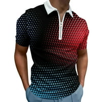 Мъже лято 3D отпечатани ежедневни блузи Лапи с цип къси ръкави риза суха форма на тениски за мъже
