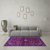 Ahgly Company Indoor Round Персийски лилави традиционни килими, 5 'кръг